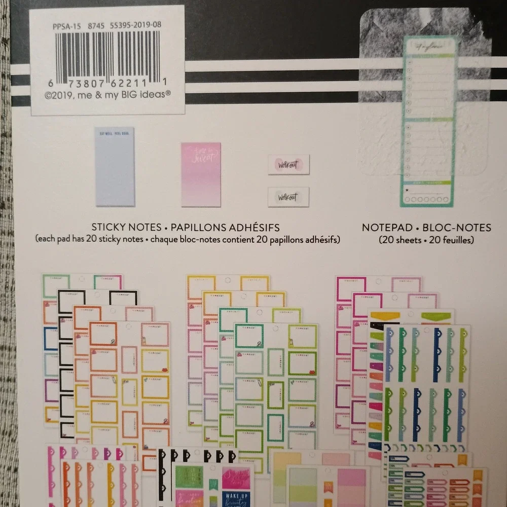 **READ** Happy Planner Undated Fitness Extension Pack Bundle with Sticker Book